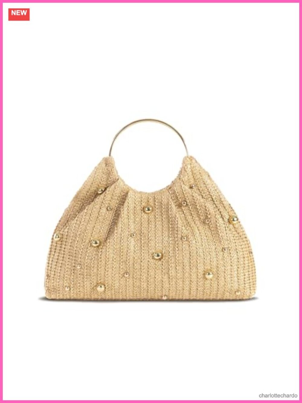 Straw Beach Bag for Women Boho Raffia Handbag Ring Handle